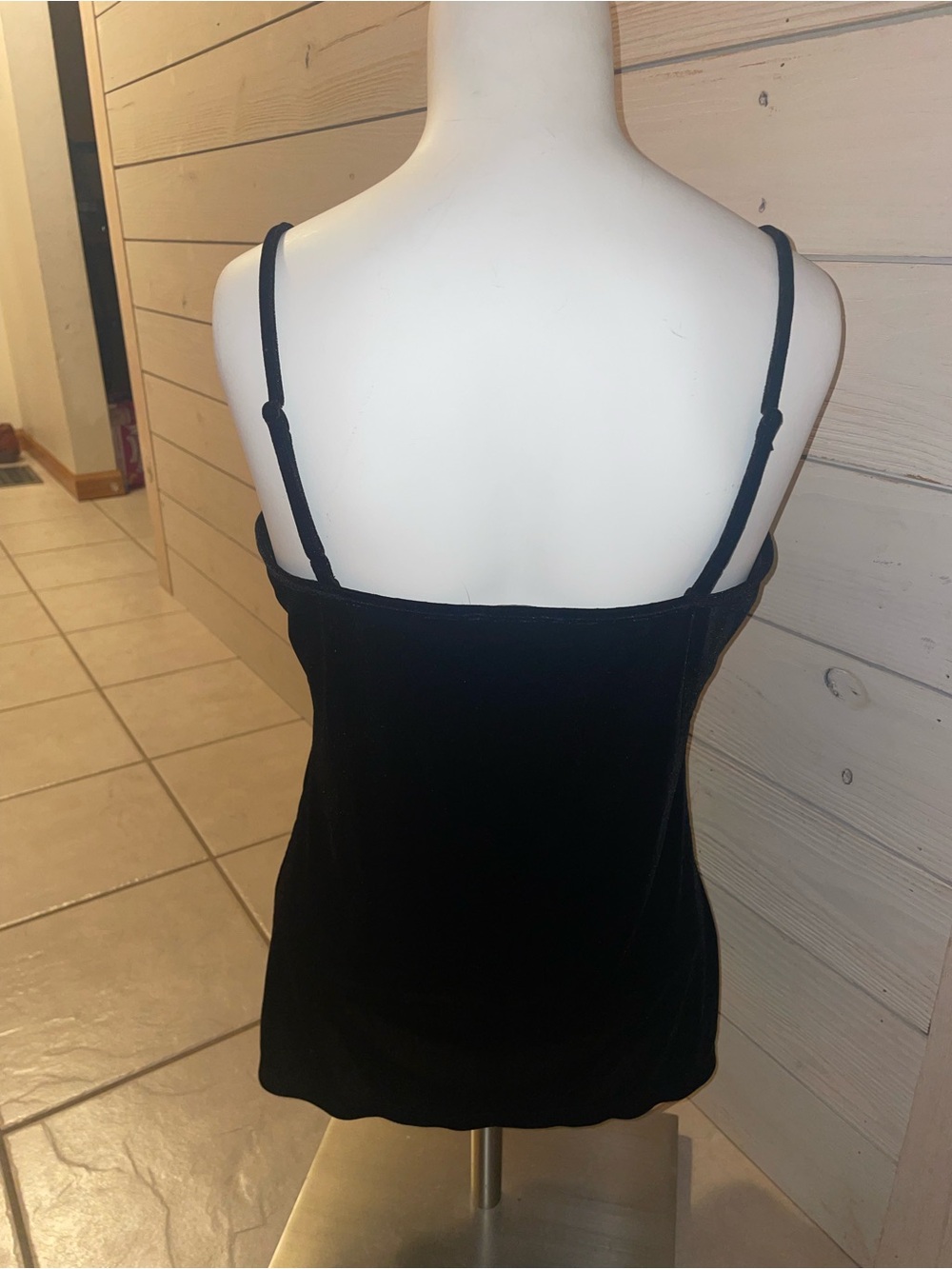 Loft Women's Black Velvet Camisole Tank Top, size 14 - Picture 2 of 8